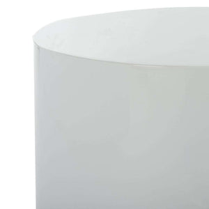 Angelo Round Side Table - Luxurious Gold Finish with Smooth White Surface, Modern Art Design 18"