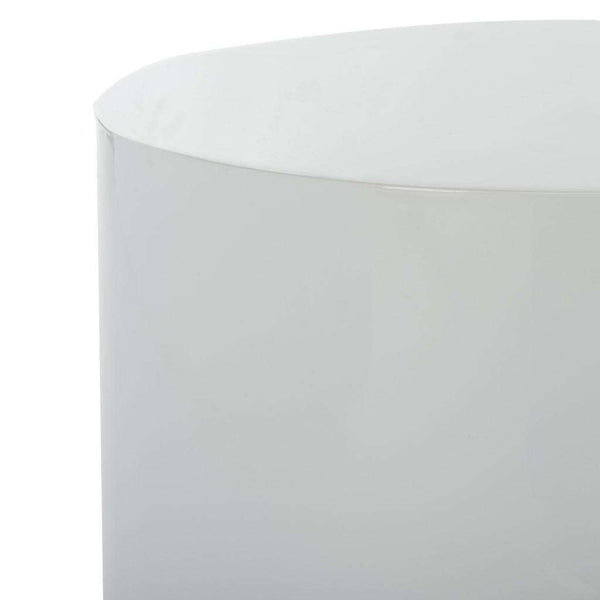 Angelo Round Side Table - Luxurious Gold Finish with Smooth White Surface, Modern Art Design 18"