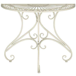 Annalise Victorian Charm Half-Round Accent Table for Porch, Patio, or Entryway - Elegant Design