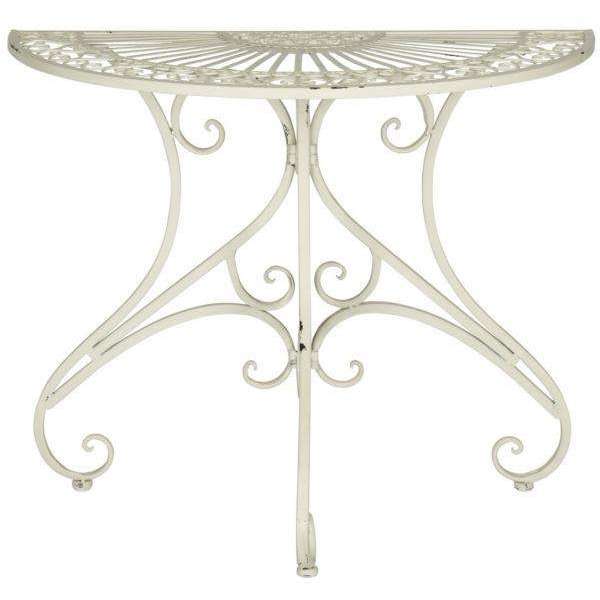 Annalise Victorian Charm Half-Round Accent Table for Porch, Patio, or Entryway - Elegant Design