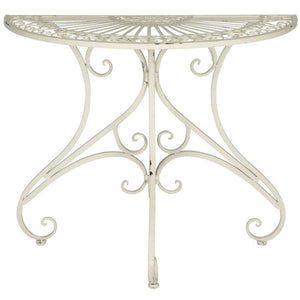 Annalise Victorian Charm Half-Round Accent Table for Porch, Patio, or Entryway - Elegant Design