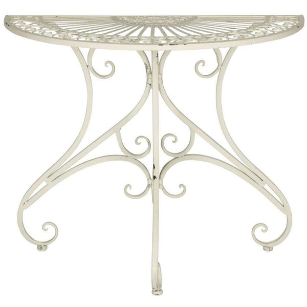 Annalise Victorian Charm Half-Round Accent Table for Porch, Patio, or Entryway - Elegant Design