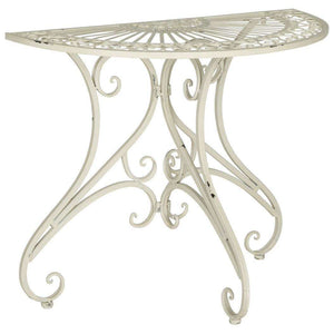 Annalise Victorian Charm Half-Round Accent Table for Porch, Patio, or Entryway - Elegant Design