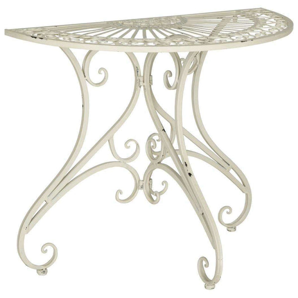 Annalise Victorian Charm Half-Round Accent Table for Porch, Patio, or Entryway - Elegant Design