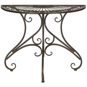 Annalise Victorian Charm Half-Round Accent Table for Porch, Patio, or Entryway - Elegant Design