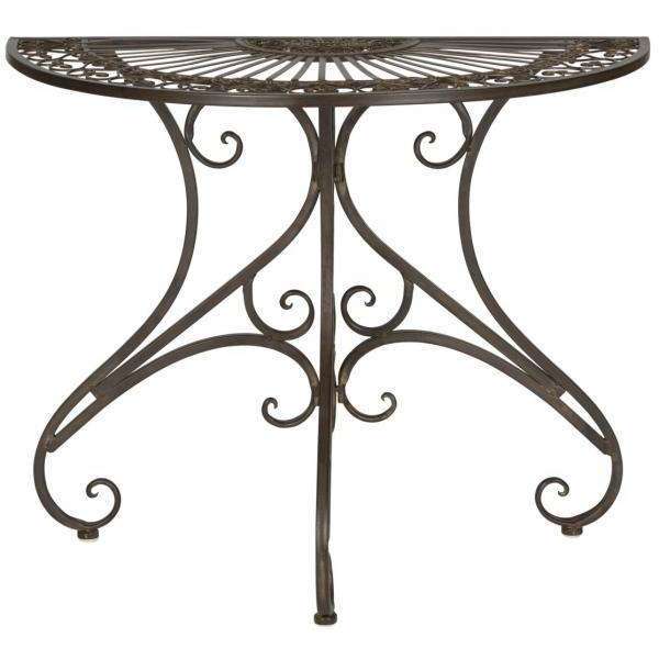 Annalise Victorian Charm Half-Round Accent Table for Porch, Patio, or Entryway - Elegant Design