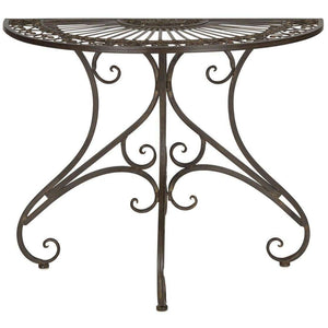 Annalise Victorian Charm Half-Round Accent Table for Porch, Patio, or Entryway - Elegant Design