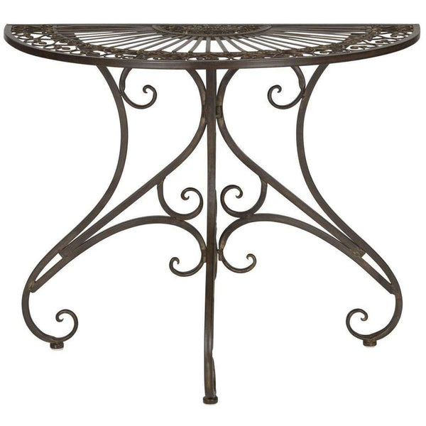 Annalise Victorian Charm Half-Round Accent Table for Porch, Patio, or Entryway - Elegant Design