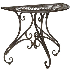 Annalise Victorian Charm Half-Round Accent Table for Porch, Patio, or Entryway - Elegant Design