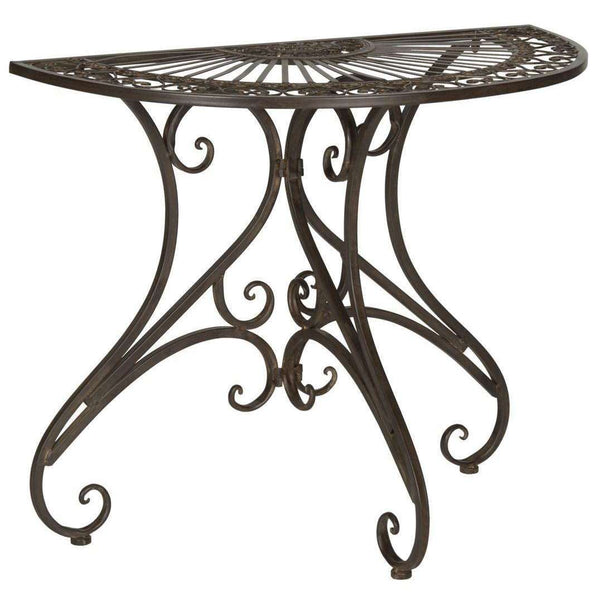 Annalise Victorian Charm Half-Round Accent Table for Porch, Patio, or Entryway - Elegant Design