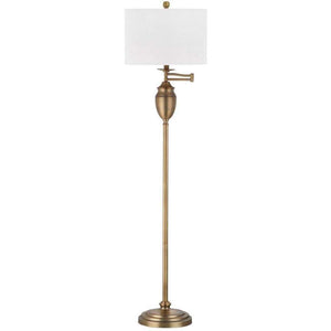 Antonia Floor Lamp 60" Gold Off White Cotton Metal