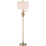 Antonia Floor Lamp 60" Gold Off White Cotton Metal