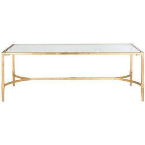 Antwan Coffee Table - Elegant Metal Artistry with Glass Top for Modern Living Room Décor and Style