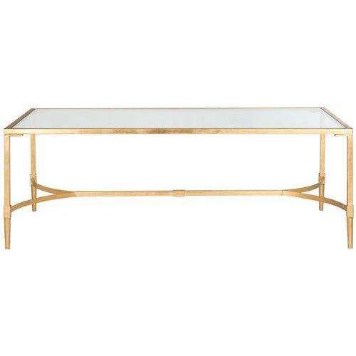 Antwan Coffee Table - Elegant Metal Artistry with Glass Top for Modern Living Room Décor and Style