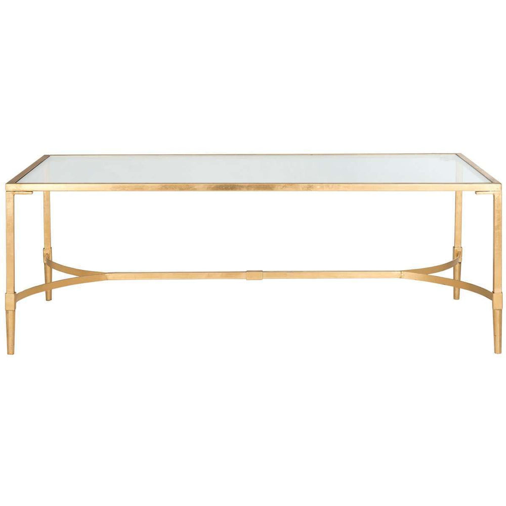 Antwan Coffee Table - Elegant Metal Artistry with Glass Top for Modern Living Room Décor and Style