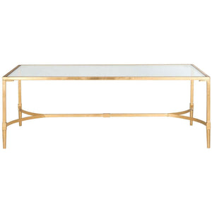 Antwan Coffee Table - Elegant Metal Artistry with Glass Top for Modern Living Room Décor and Style