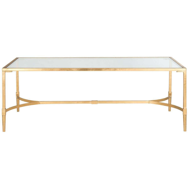 Antwan Coffee Table - Elegant Metal Artistry with Glass Top for Modern Living Room Décor and Style