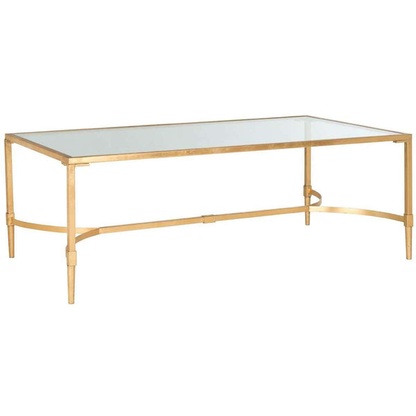 Antwan Coffee Table - Elegant Metal Artistry with Glass Top for Modern Living Room Décor and Style