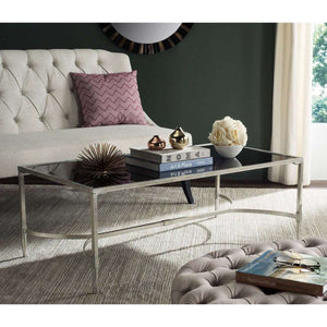 Antwan Coffee Table - Elegant Metal Artistry with Glass Top for Modern Living Room Décor and Style