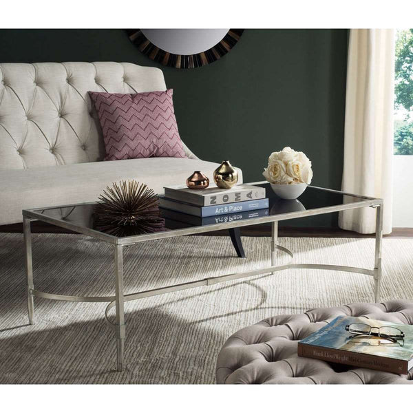 Antwan Coffee Table - Elegant Metal Artistry with Glass Top for Modern Living Room Décor and Style