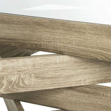 Anwen Coffee Table Mid Century Geometric Light Oak Wood Water Based Paint MDF