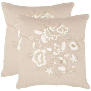 April Textured Blossom Accent Pillows - Set of 2, Cotton Sateen with Hidden Zipper Closure, Elegant Design