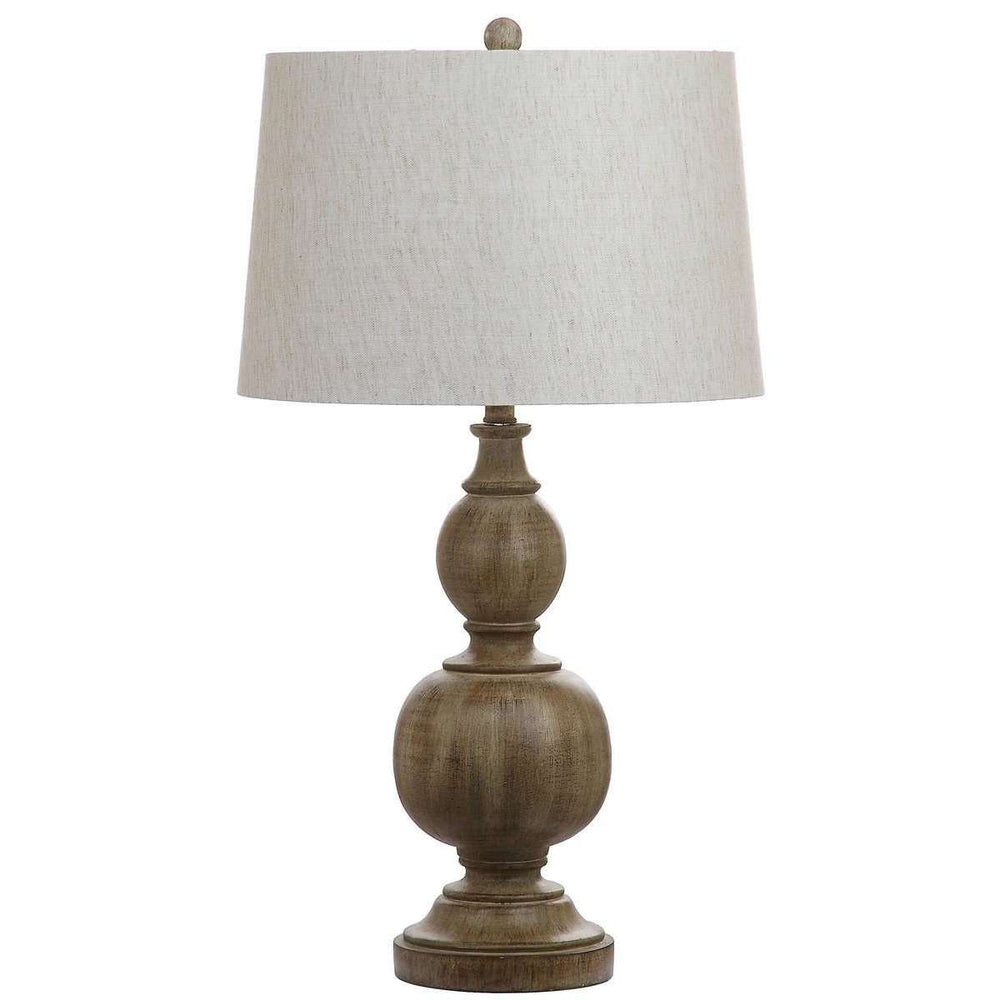 Araceli Table Lamp Set of 2 - 31.5" Brown & Gold Resin with Off-White Cotton Shade for Stylish Decor