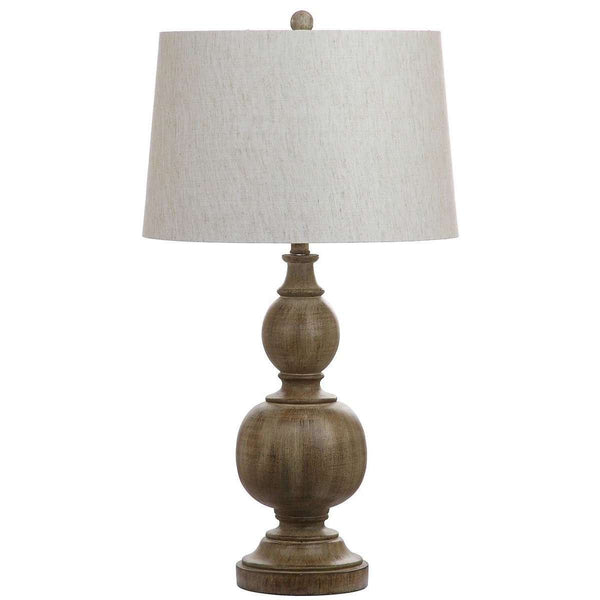 Araceli Table Lamp Set of 2 - 31.5" Brown & Gold Resin with Off-White Cotton Shade for Stylish Decor