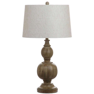 Araceli Table Lamp Set of 2 - 31.5" Brown & Gold Resin with Off-White Cotton Shade for Stylish Decor