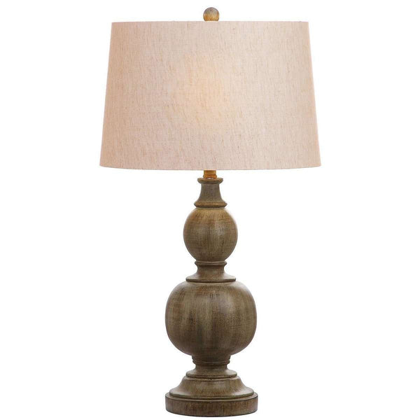 Araceli Table Lamp Set of 2 - 31.5" Brown & Gold Resin with Off-White Cotton Shade for Stylish Decor