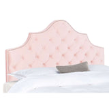 Arebelle Velvet Tufted Headboard Silver Nail Heads