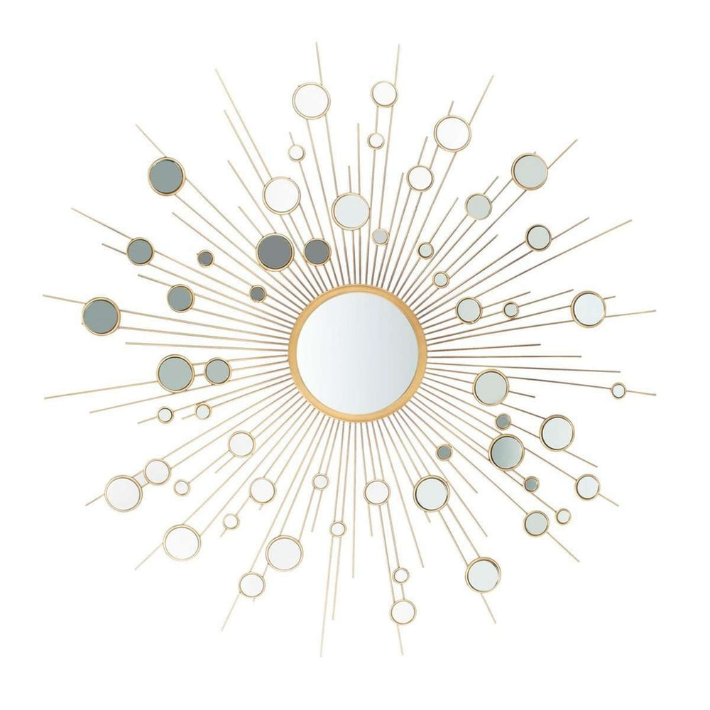 Ariah Gold Sunburst Mirror - Modern Glam Wall Art with Handcrafted Design for Contemporary Spaces
