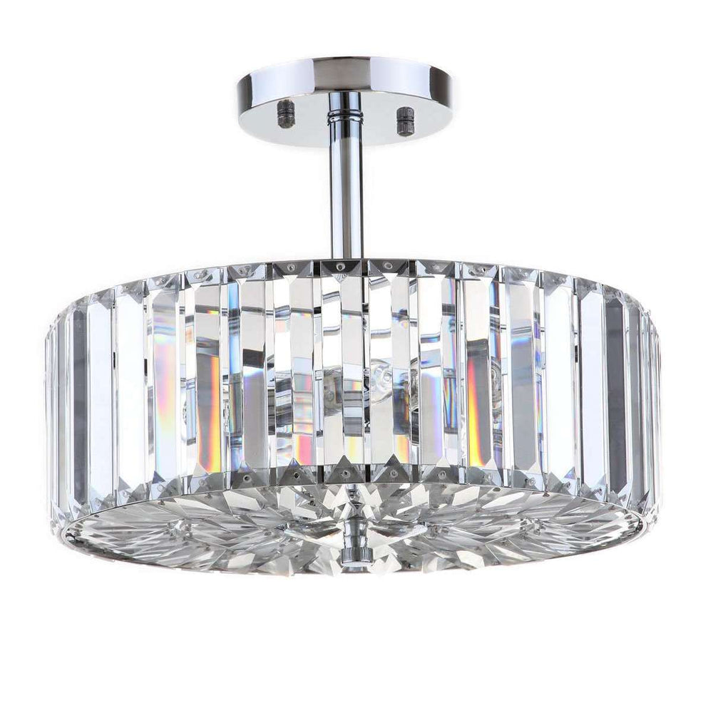 Ariel Contemporary 3-Light Ceiling Light Fixture in Chrome & Crystal - Elegant Modern Design