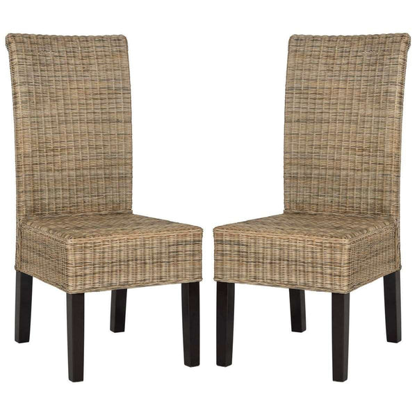 Arjun Wicker Dining Chairs - Set of 2, Elegant High Back Design for Modern and Transitional Spaces