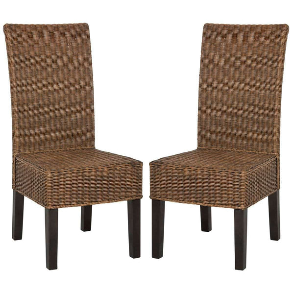 Arjun Wicker Dining Chairs - Set of 2, Elegant High Back Design for Modern and Transitional Spaces