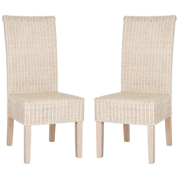 Arjun Wicker Dining Chairs - Set of 2, Elegant High Back Design for Modern and Transitional Spaces