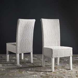 Arjun Wicker Dining Chairs - Set of 2, Elegant High Back Design for Modern and Transitional Spaces