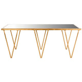 Arlene Coffee Table Antique Gold Metal Lacquer Coating Iron