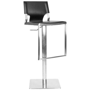 Armondo Gas Lift Swivel Bar Stool - Contemporary White Leather Design with Sleek Stainless Steel Base
