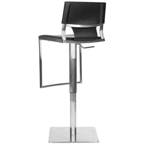 Armondo Gas Lift Swivel Bar Stool - Contemporary White Leather Design with Sleek Stainless Steel Base
