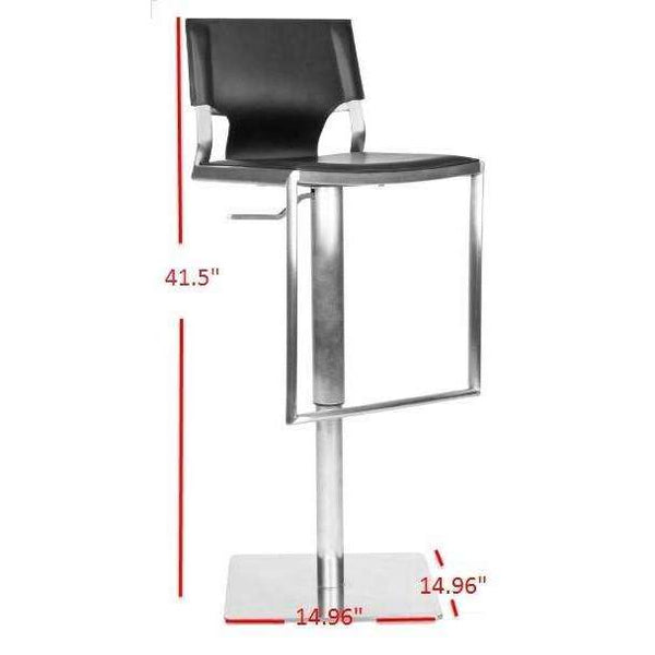 Armondo Gas Lift Swivel Bar Stool - Contemporary White Leather Design with Sleek Stainless Steel Base