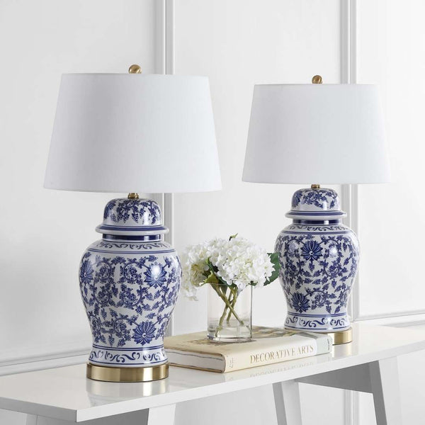 Arwen Table Lamp Set of 2 - Elegant Blue & White Design for Modern Home Décor & Ambiance