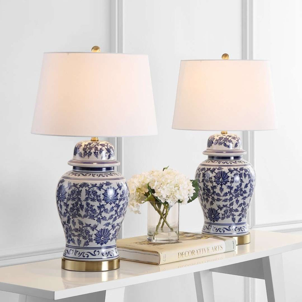 Arwen Table Lamp Set of 2 - Elegant Blue & White Design for Modern Home Décor & Ambiance
