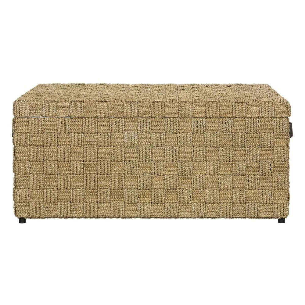 Ashban Rattan Trunk - Stylish Seagrass Storage Chest with Handles for Contemporary Living Spaces