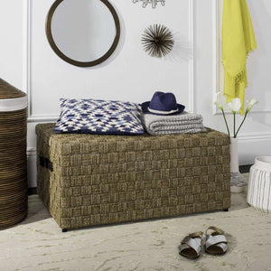 Ashban Rattan Trunk - Stylish Seagrass Storage Chest with Handles for Contemporary Living Spaces