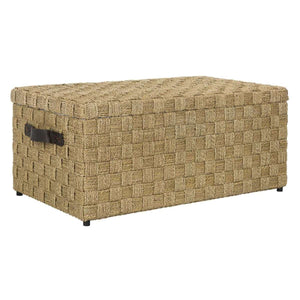 Ashban Rattan Trunk - Stylish Seagrass Storage Chest with Handles for Contemporary Living Spaces