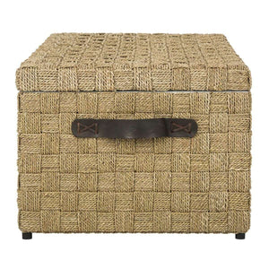 Ashban Rattan Trunk - Stylish Seagrass Storage Chest with Handles for Contemporary Living Spaces