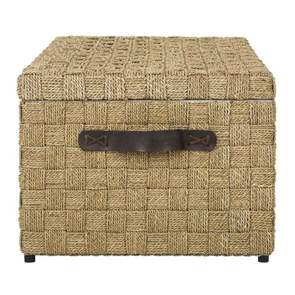 Ashban Rattan Trunk - Stylish Seagrass Storage Chest with Handles for Contemporary Living Spaces