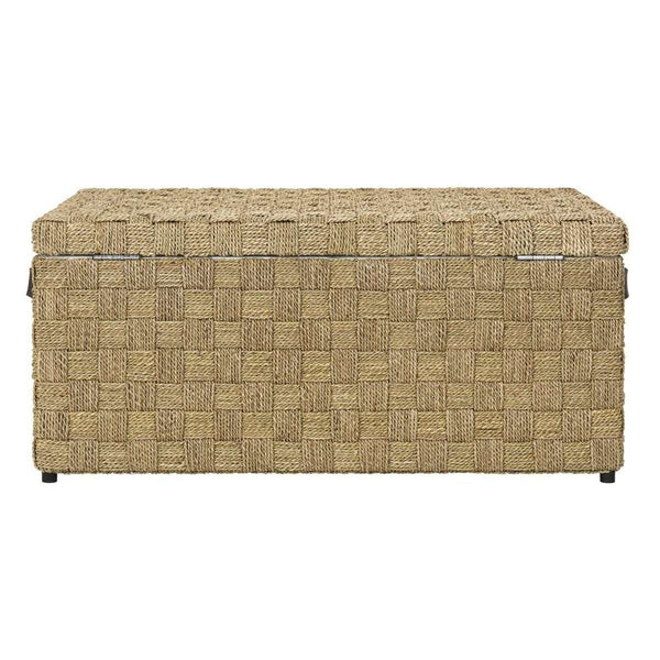 Ashban Rattan Trunk - Stylish Seagrass Storage Chest with Handles for Contemporary Living Spaces
