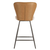 Ashby 26"H Mid Century Modern Leather Tufted Swivel Counter Stool - Set of 2